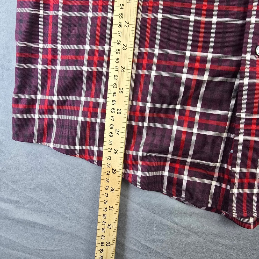 Oxford Golf Mens Super Dry Plaid Button Down Shirt Purple Red Cotton Large‎ L - Picture 5 of 9